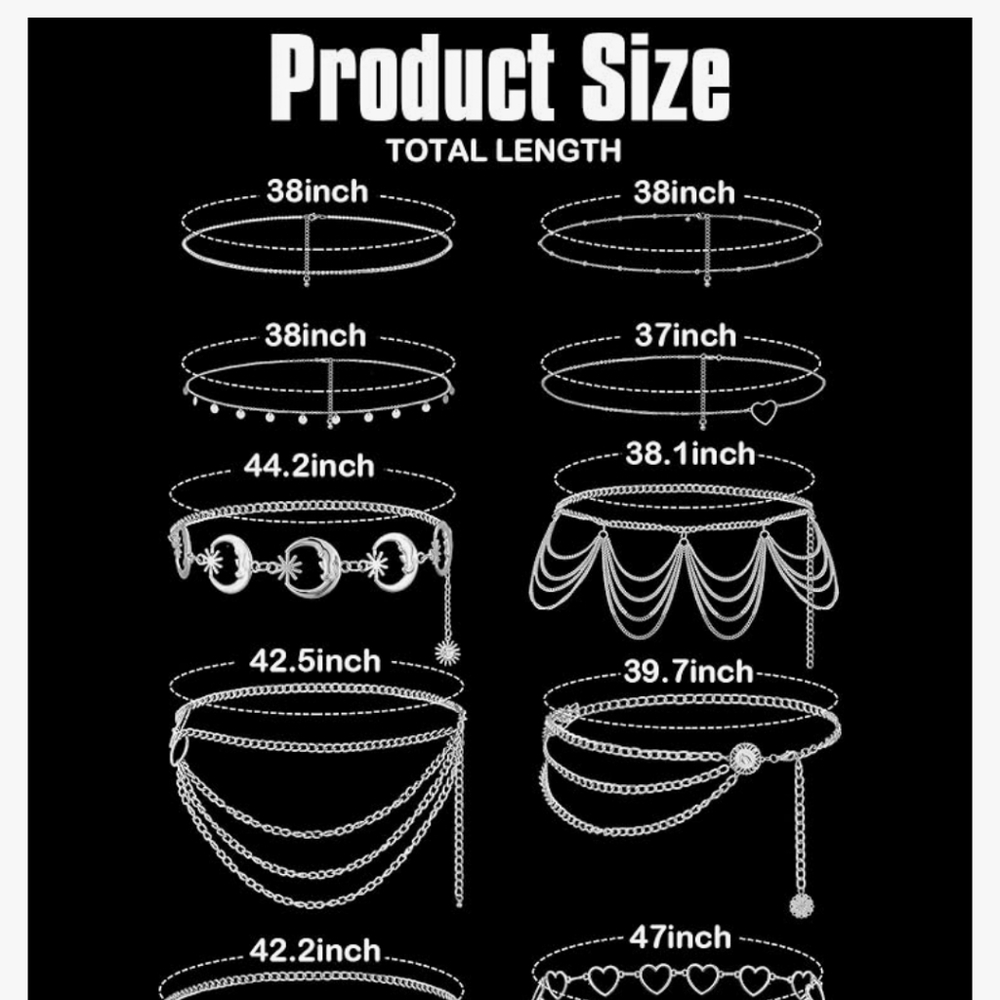 10 Chic Body Chain Belts NWT - Picture 2 of 8
